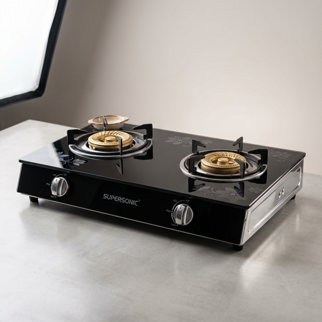 Supersonic Double Burner Glass Cooker